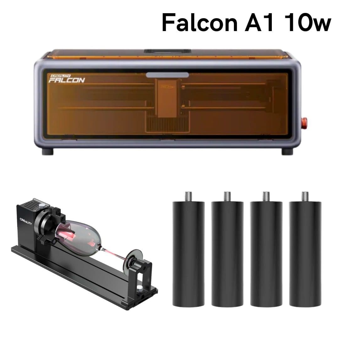 Combo Grabadora Laser Creality Falcon A1 10W + Accesorio Giratorio Creality + Elevadores Creality Risers